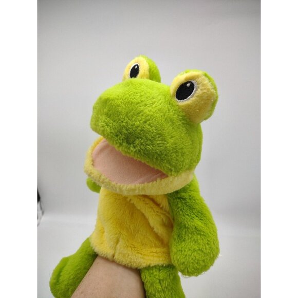 Spark Create Imagine Green Frog 10" inch Plush Hand Puppet Frog Ribbit Sound - Picture 6 of 10